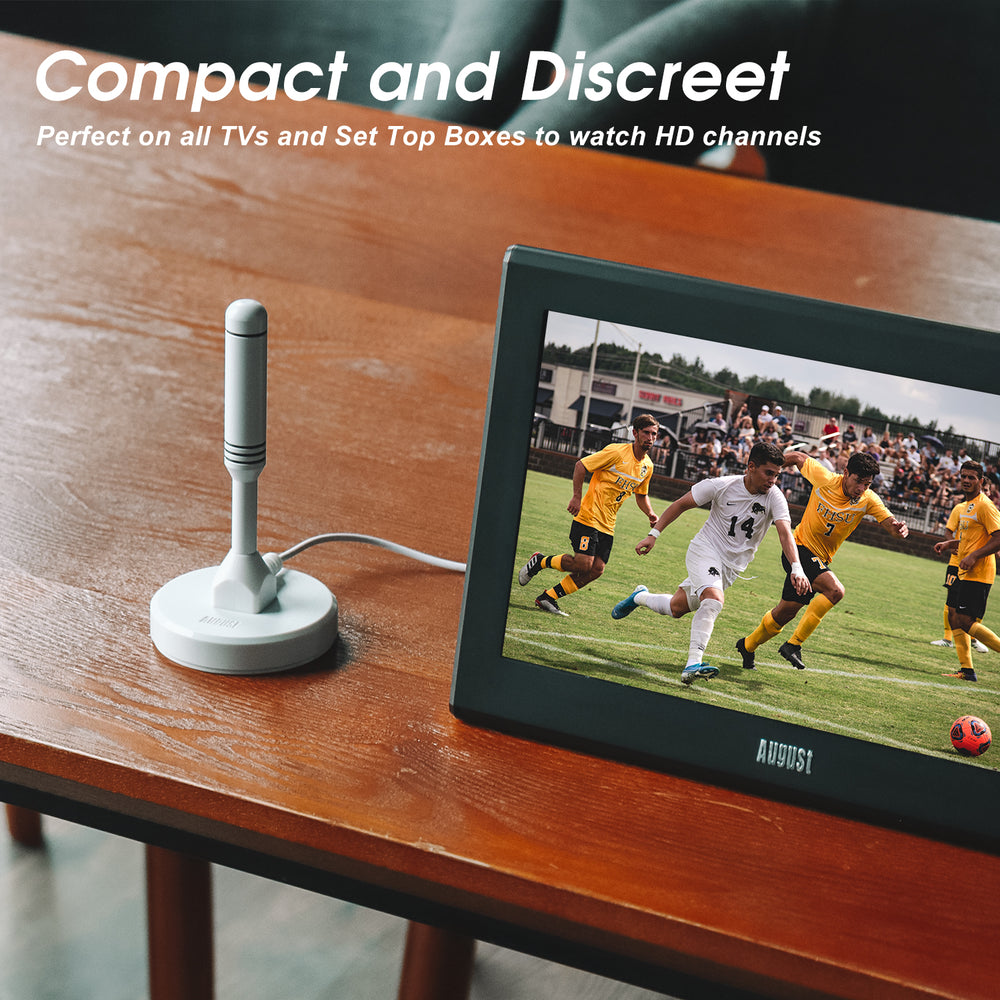 Tragbare DVB-T2 TV-Digital-Antenne mit hoher Verstärkung Magnetfuß August DTA240