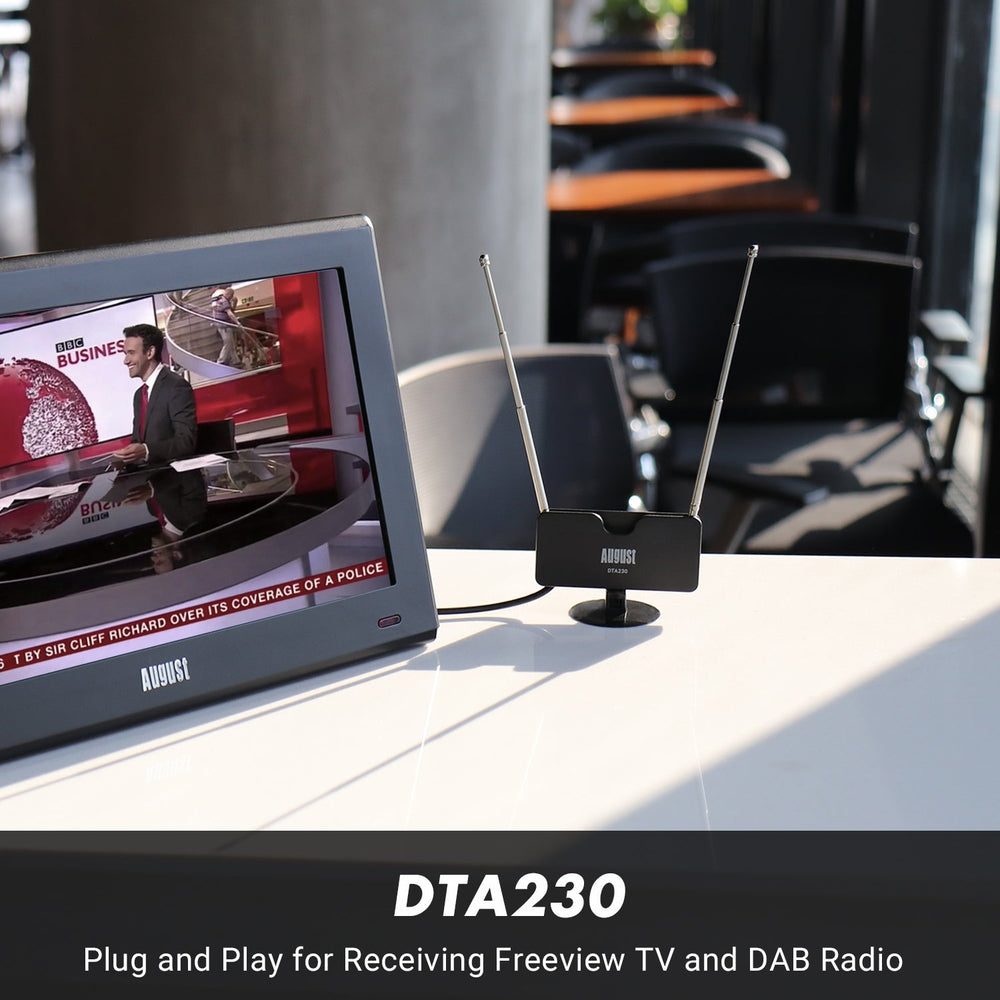 Tragbare DVB-T2 TV-Antenne HD Innen Außen August DTA230 (B-Ware)