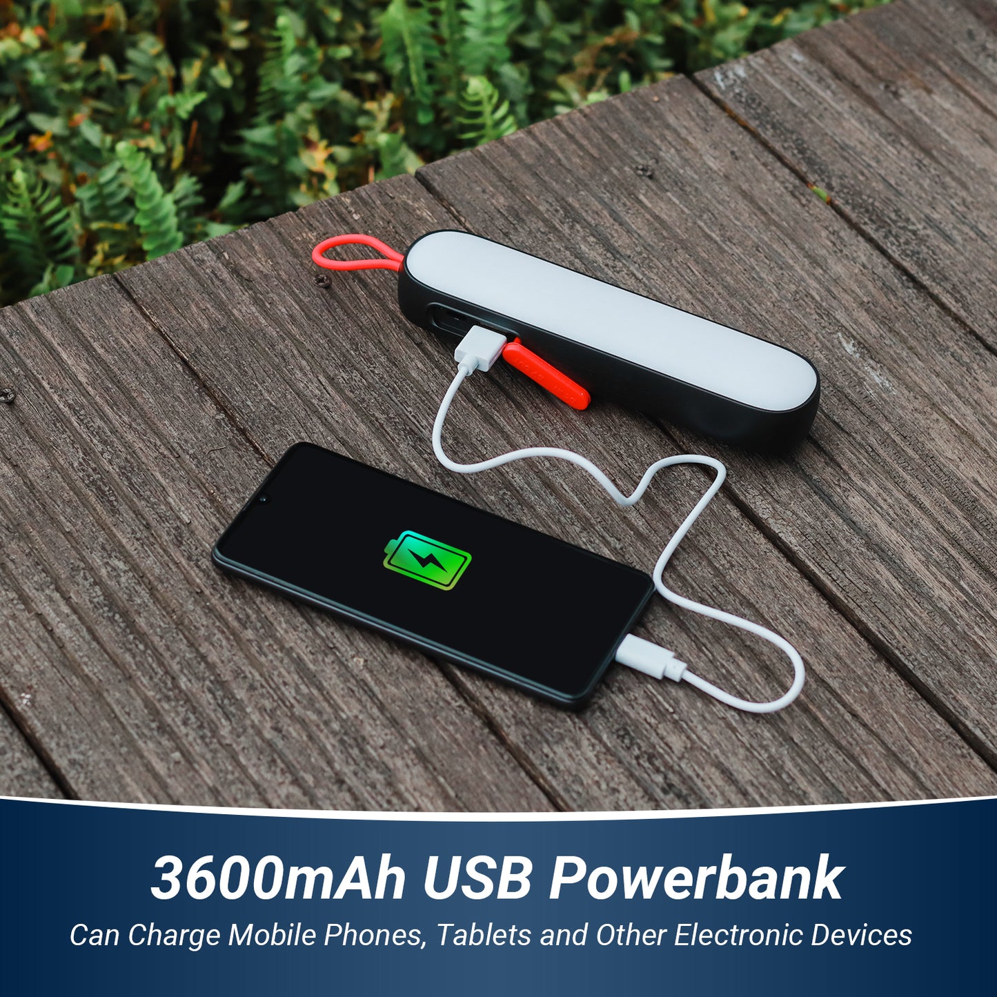 Wiederaufladbare LED Taschenlampe mit Rotlicht SOS-Modus & Camping Powerbank – LEC600