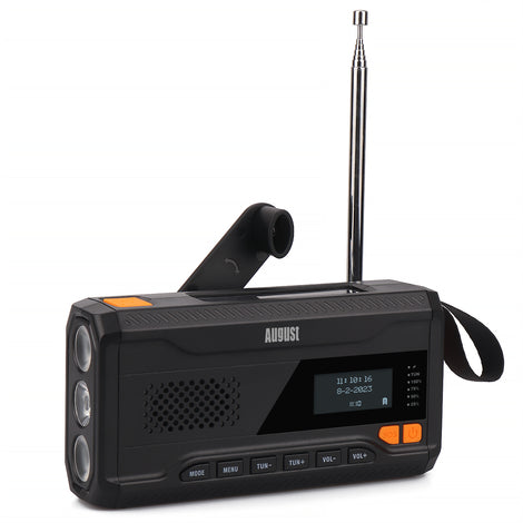 Tragbares Solar DAB Radio Bluetooth-Lautsprecher Handkurbel Powerbank - August MB290B