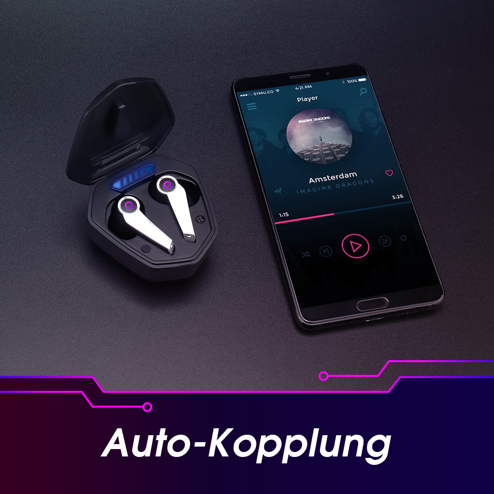 Gaming Ohrhörer Bluetooth 5.0 True Wireless - August EPG500B - Duales Mikrofon, Low Latency, IPX4-Wasserbeständigkeit, 40 Stunden Akkulaufzeit - Daffodil Germany GmbH