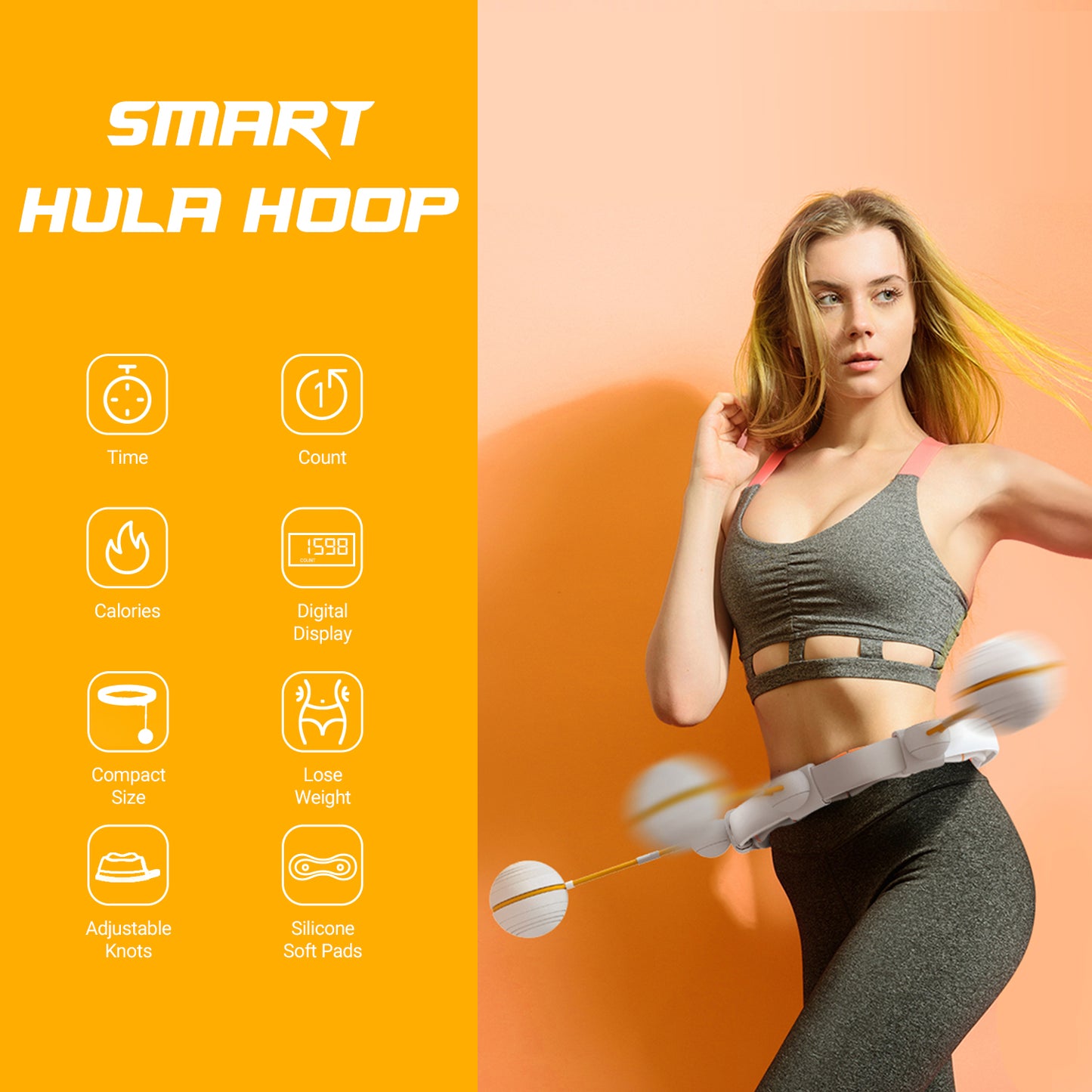 Smart Hula Hoop Adult mit Zähler Timer und Weighted Ball - Daffodil FHH100 - Daffodil Germany GmbH