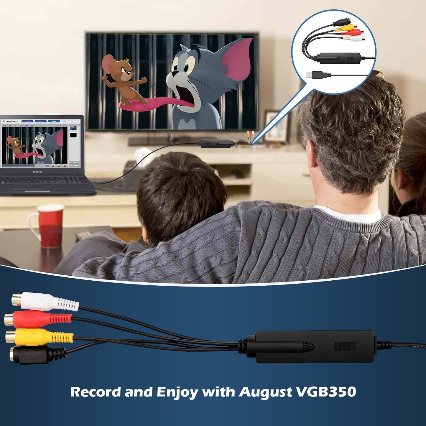 August VGB350 - USB-Videoaufnahmekarte für VHS, Mini DVD Player, Camcorder oder Videorecorder - Daffodil Germany GmbH
