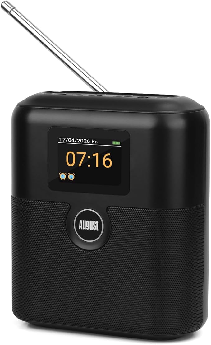 Tragbarer Akku DAB FM Radio Bluetooth Lautsprecher LCD Bildschirm - August MB330
