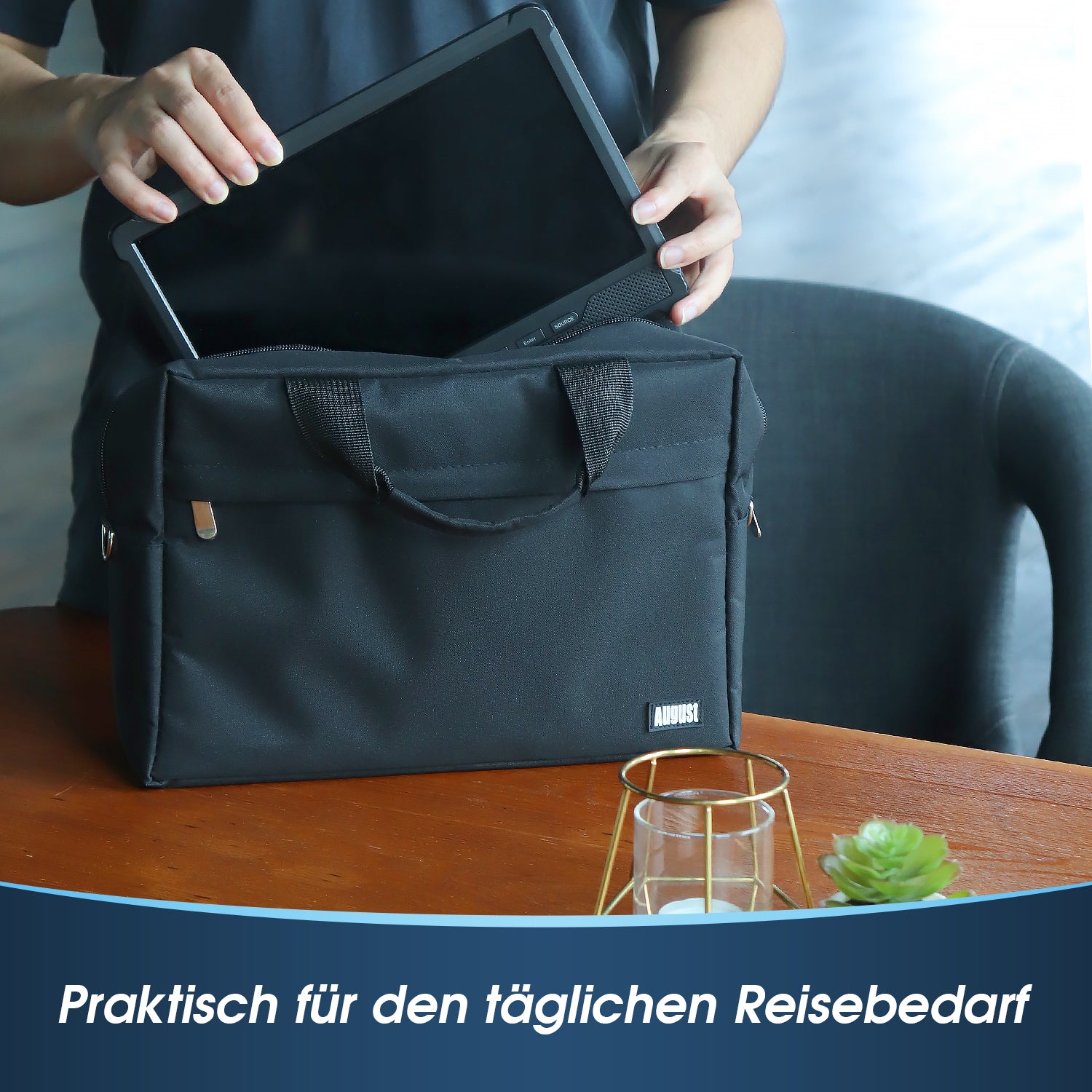 BAG383 Schwarze Umhängetasche 13 Zoll