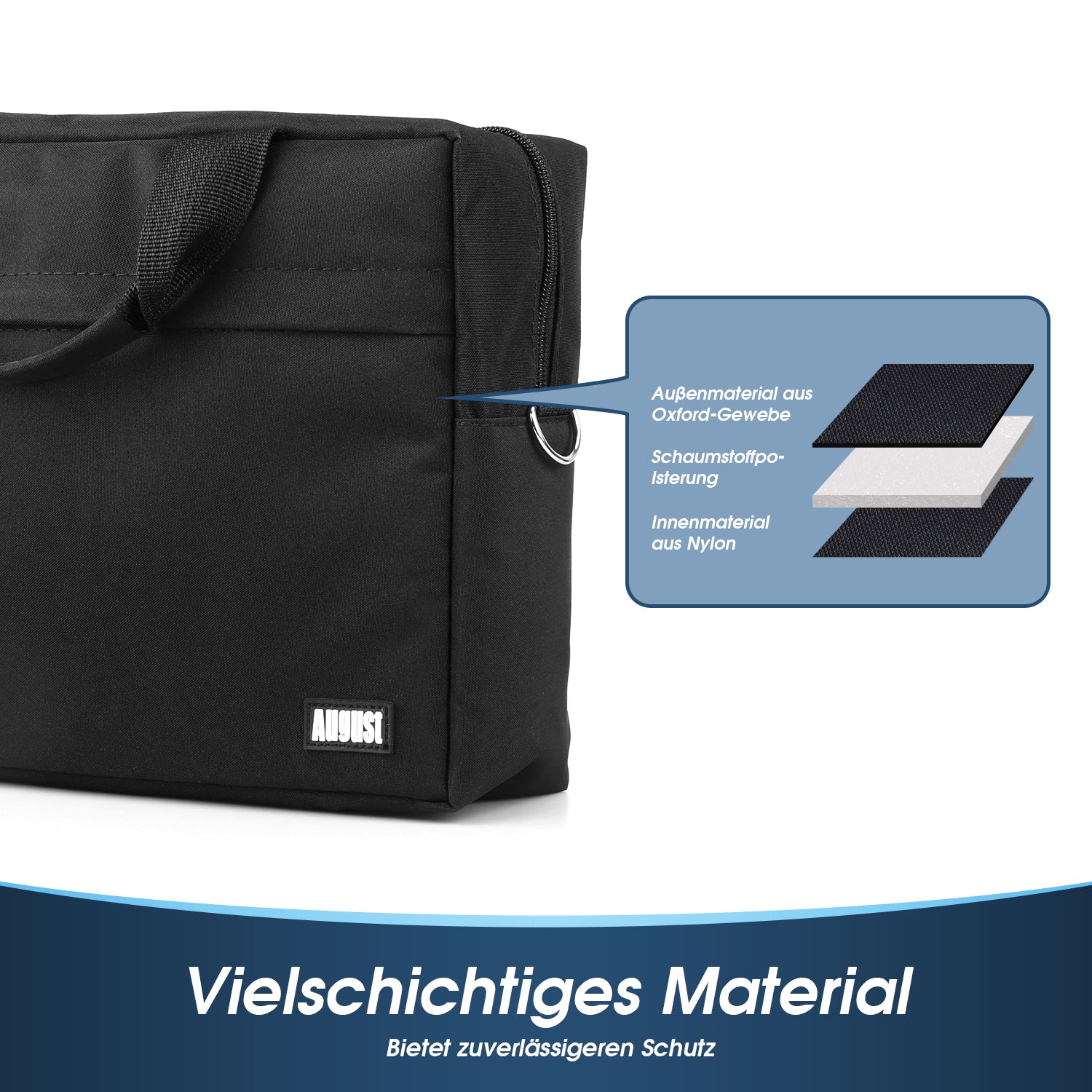 BAG383 Schwarze Umhängetasche 13 Zoll