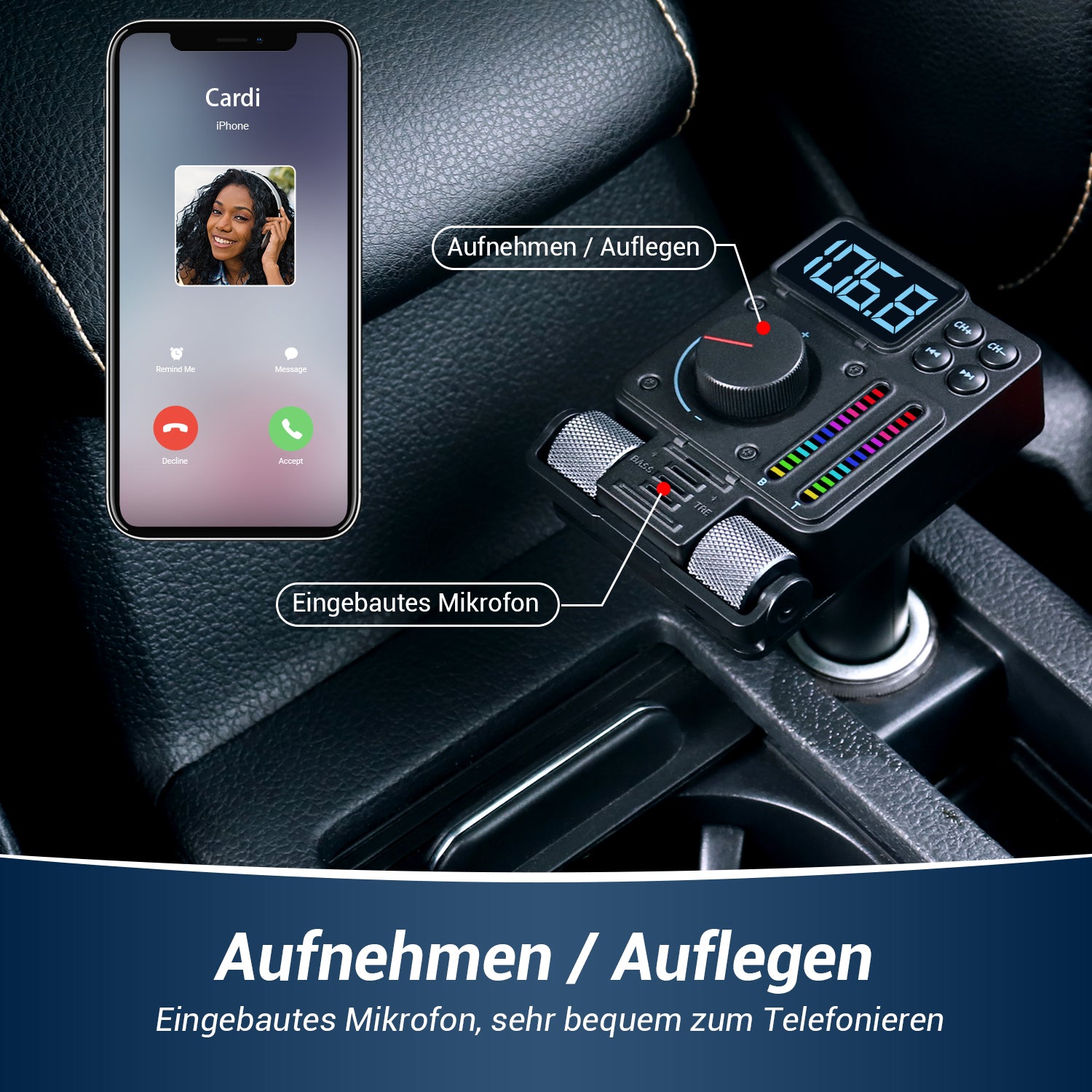 Kabelloser Bluetooth-Audiosender für Auto FM MP3 Player