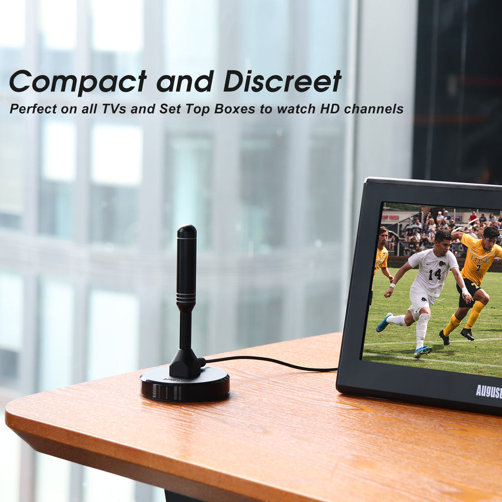 Tragbare DVB-T2 TV-Digital-Antenne mit hoher Verstärkung Magnetfuß August DTA240