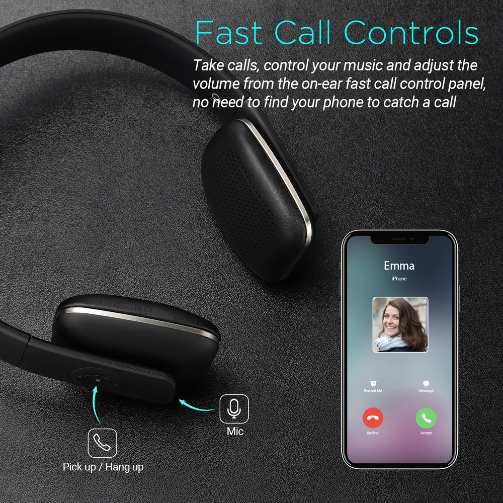 Bluetooth NFC Kopfhörer On-Ear Extra Bass August EP636