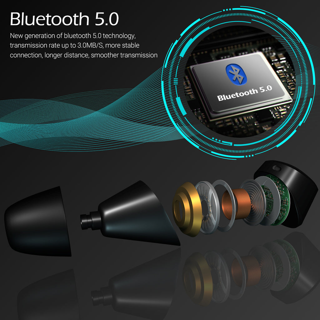 Kabellose Kopfhörer Bluetooth 5 In-Ear mit Ladeetui - August EP800