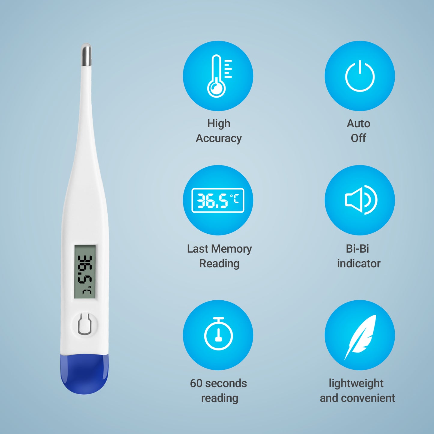 Digitales Thermometer Schnelles Oral Achselhöhle Kinder Erwachsene - Daffodil HPC300