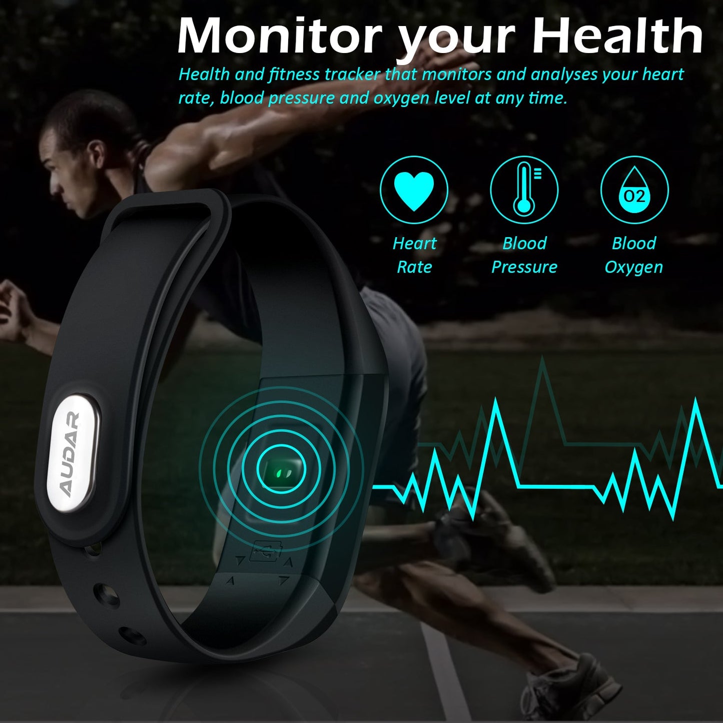 Intelligente Fitness-Smartwatch, Herzfrequenz, Schrittzähler, Blutdruck Audar Keri (B-Ware)