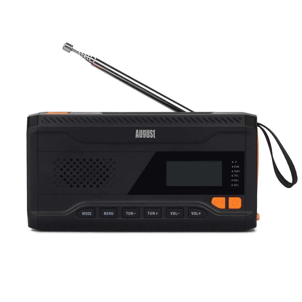 Tragbares Solar DAB Radio Bluetooth-Lautsprecher Handkurbel Powerbank - August MB290B (B-Ware)