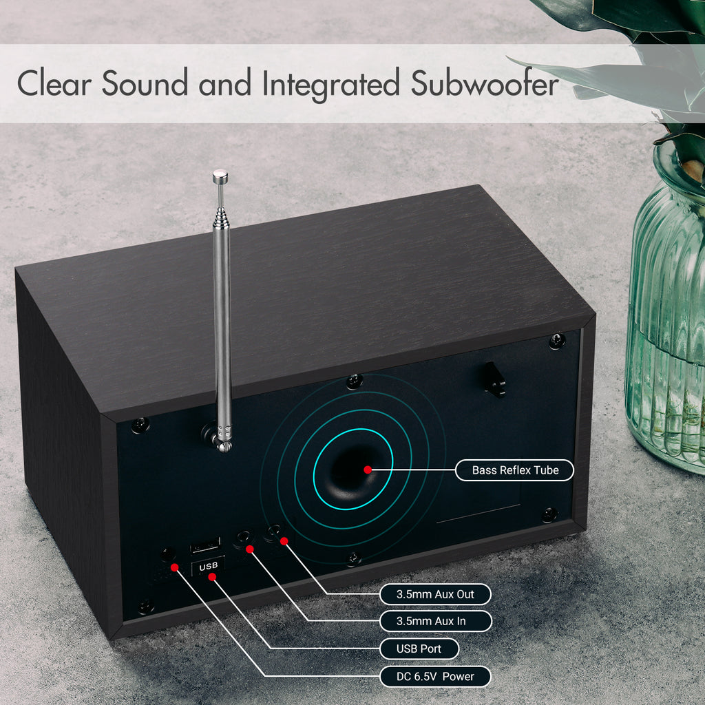 Radiowecker DAB+ FM UKW Bluetooth Netzbetrieb Lautsprecher USB - August MB420