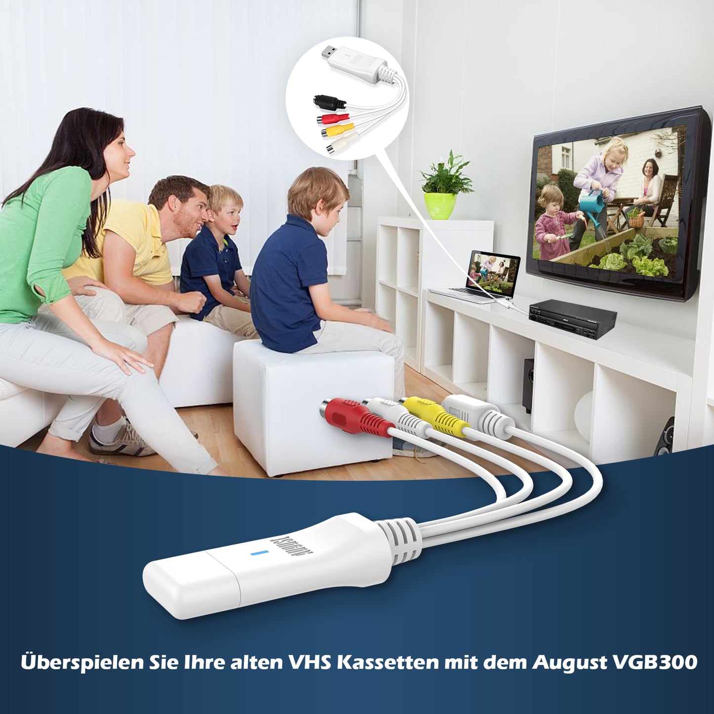 [B-Ware] VHS zu Digital Konverter Grabber arbeitet mit OBS PAL NTSC SECAM - August VGB300