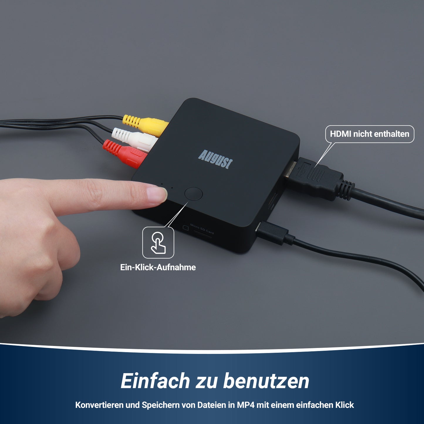 VHS zu Digital USB Konverter Kein PC erforderlich Video Capture Card - August VGB400