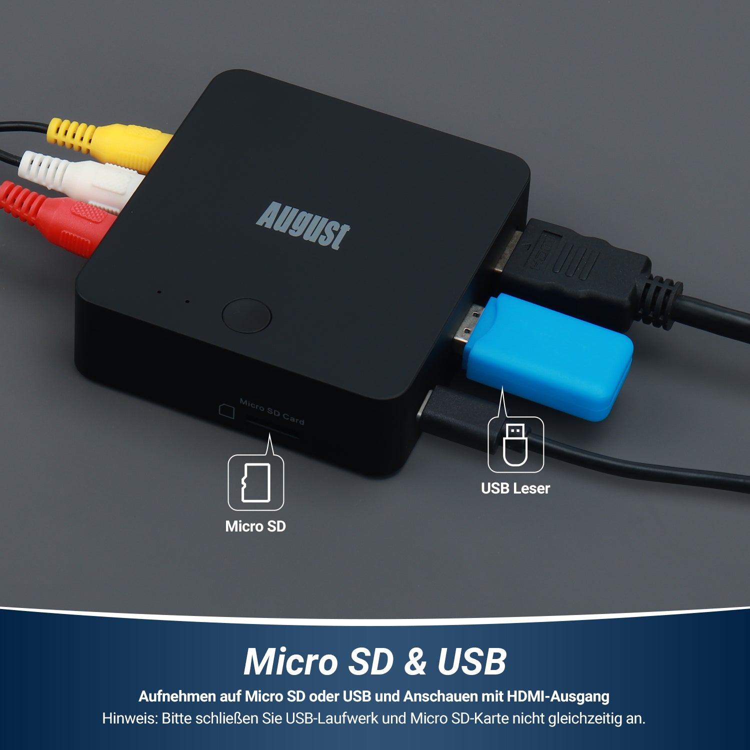 VHS zu Digital USB Konverter Kein PC erforderlich Video Capture Card - August VGB400