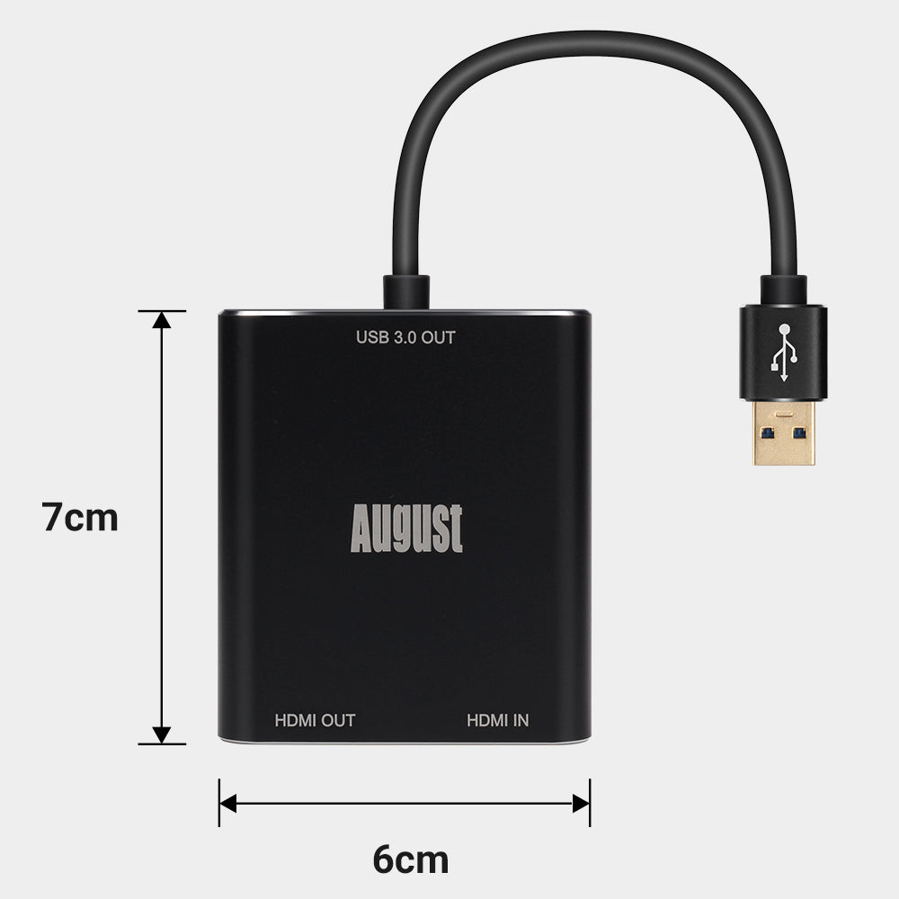 Externe USB Video Game Console Capture Karte mit HDMI Passthrough Lag Free OBS - August VGB500
