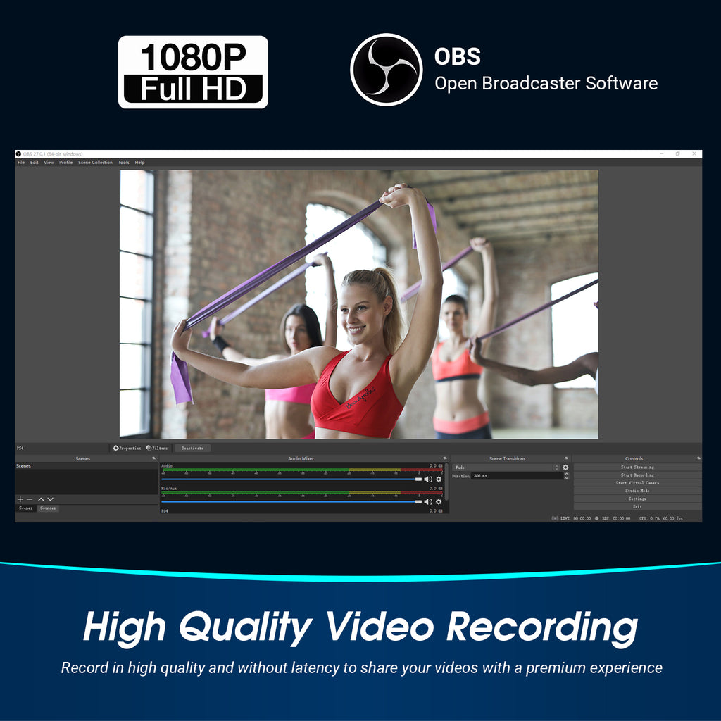 Externe USB Video Game Console Capture Karte mit HDMI Passthrough Lag Free OBS - August VGB500