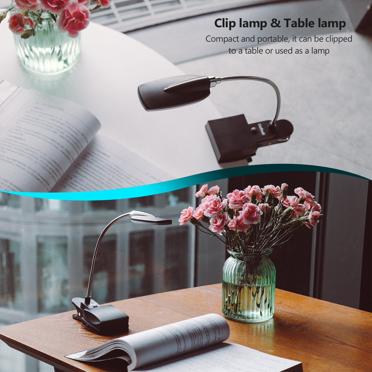 USB Clip On Desk LED Lampe Flexibler Schwanenhals Nachttisch