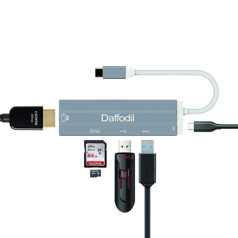 Daffodil HUB05 - USB Type C HUB mit 4K HDMI Out / SD-Reader & Power Pass-trough Funktion - Daffodil Germany GmbH
