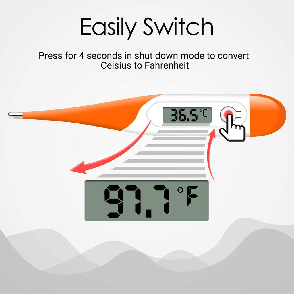 Daffodil HPC400 Digitales Fieberthermometer - Achsel-Thermometer - quecksilberfrei für orale sowie rektale Messungen, speichert die zuletzt gemessene Temperatur - Daffodil Germany GmbH