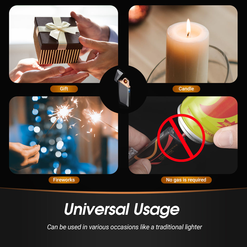 Daffodil EC225 USB-Feuerzeug, winddichtes Feuerzeug mit elektrischer Touch-Steuerung, aufladbar über USB, geeignet für Zigaretten, Kerzen oder Outdoor-Aktivitäten usw., Geschenke für Freunde und Familie - Daffodil Germany GmbH