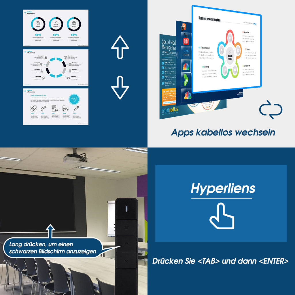 August LP210 - Schnurloser Presenter mit Laserpointer und integriertem Akku - Daffodil Germany GmbH