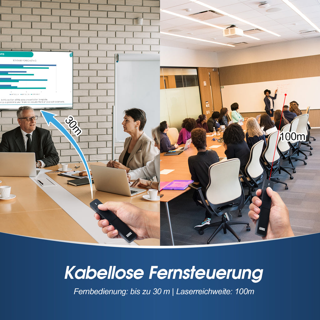 August LP210 - Schnurloser Presenter mit Laserpointer und integriertem Akku - Daffodil Germany GmbH