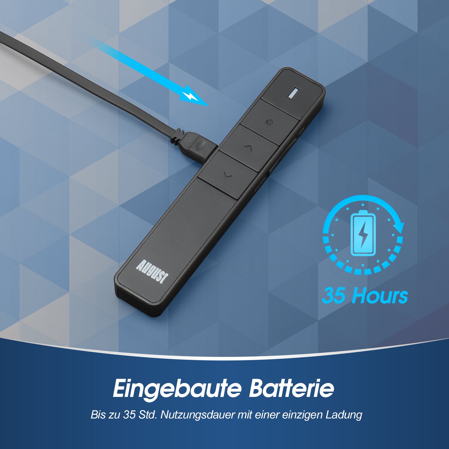 August LP210 - Schnurloser Presenter mit Laserpointer und integriertem Akku - Daffodil Germany GmbH