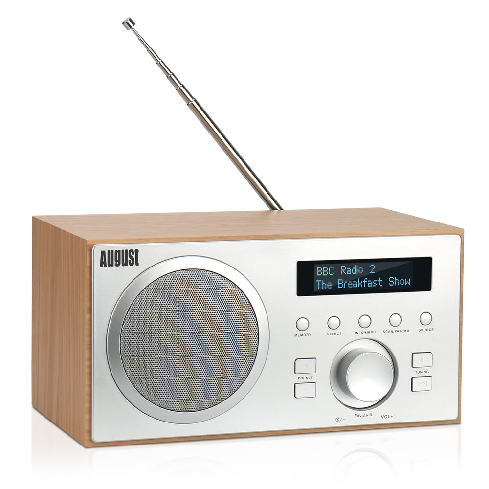 Digitales DAB+ FM Dual Wecker-Radio mit Bluetooth Lautsprecher August MB420